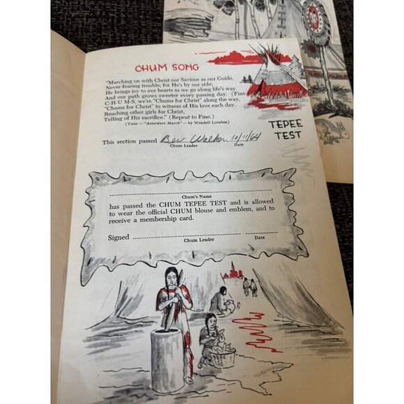 Lot Of 3 - Vintage 1963 Junior Girl Scout Handbook & 2 Copies Of  Teepee Test - Picture 9 of 10